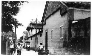 早期臺北孔廟旁44坎街街景 樣式圖