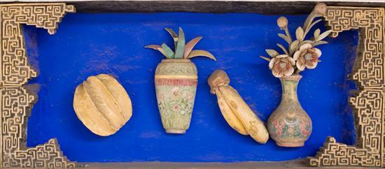 博古柱堵-香蕉、楊桃、花瓶