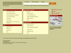 Harvard libraries HOLLIS catalog 樣式圖